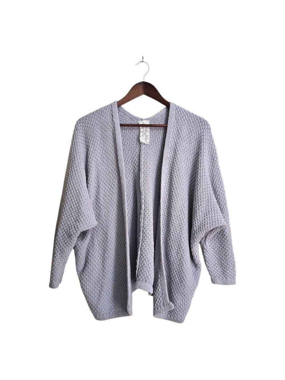 Sadie & Sage Dolman Sleeve Open Front Slouchy Chunky Knit Cardigan Sz S